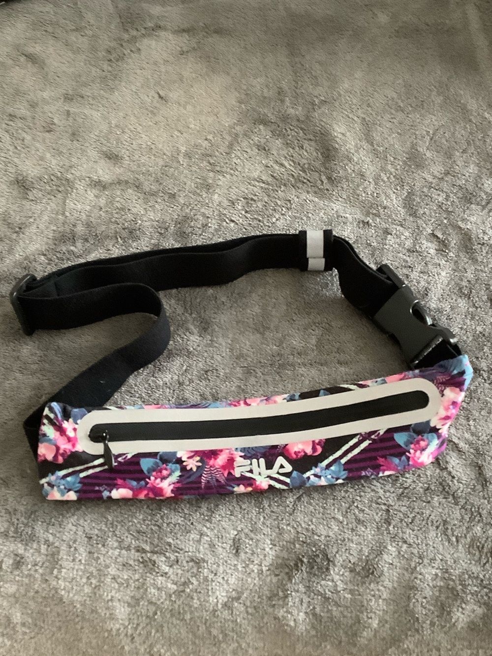 FILA Stash It Running Pack Storage Belt Pink Floral